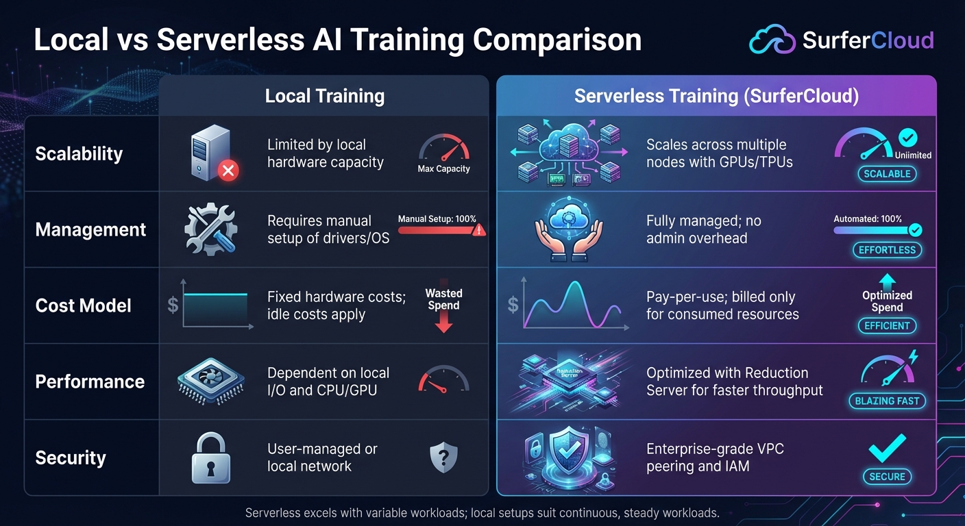 Local vs Serverless AI Training: Performance and Cost Comparison