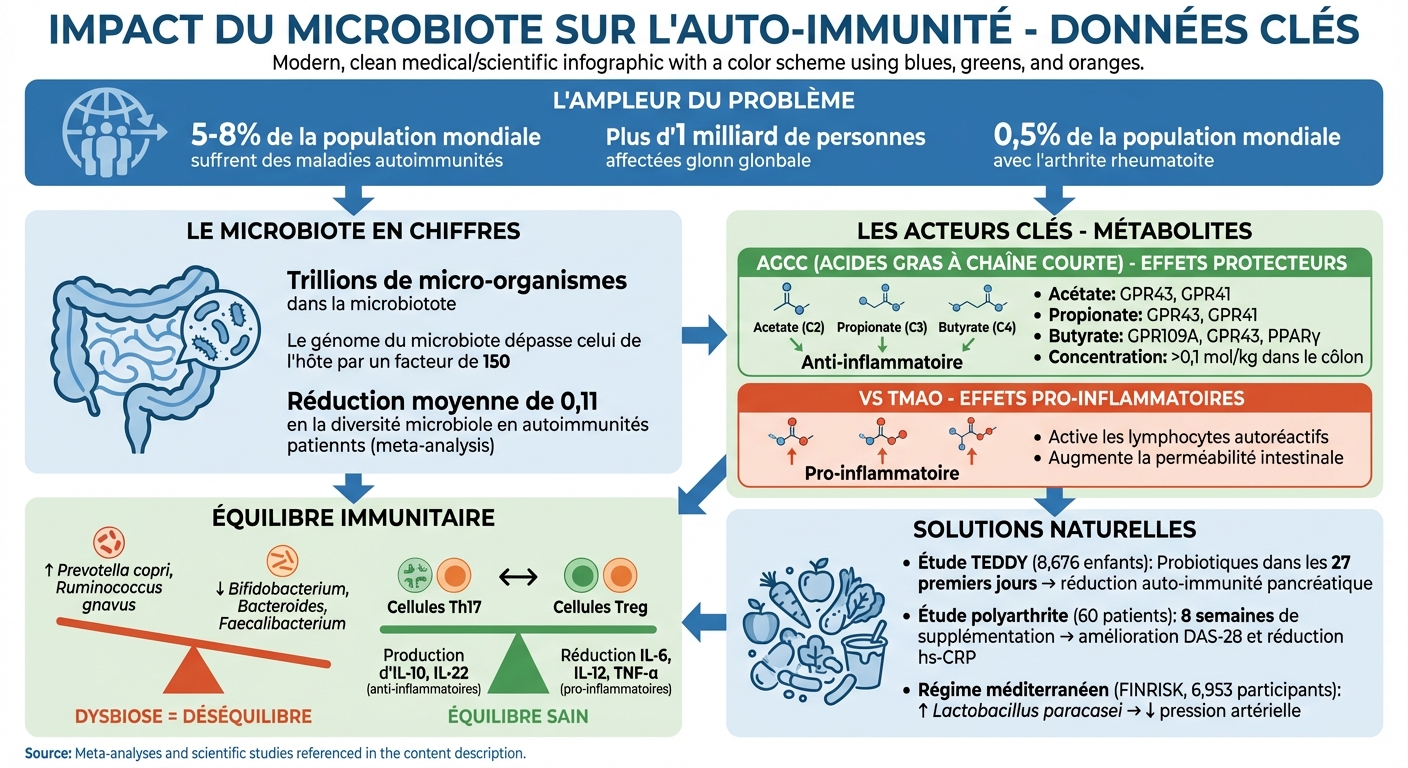 Impact du microbiote intestinal sur l'auto-immunité : statistiques clés et mécanismes