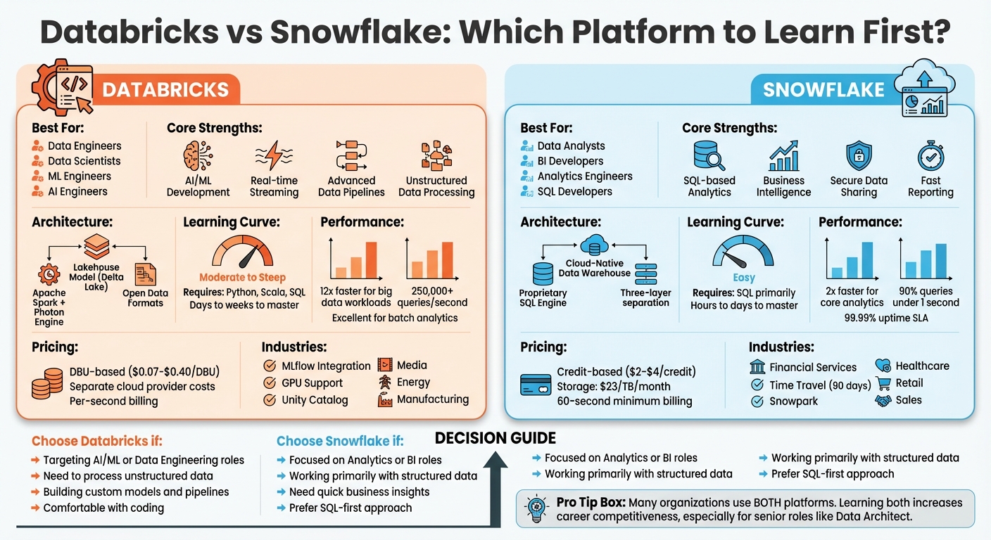Databricks vs Snowflake: Platform Comparison for Data Professionals