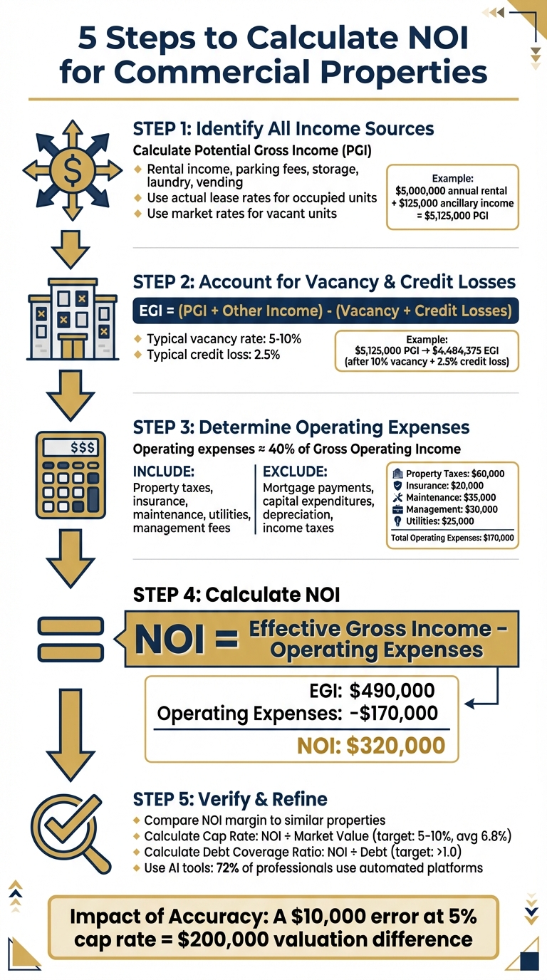 5-Step Process to Calculate Net Operating Income (NOI) for Commercial Real Estate