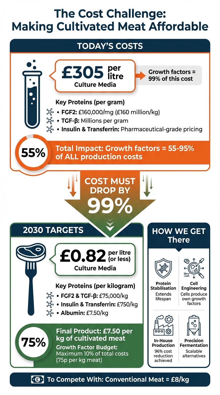 Current vs Target Costs for Cultivated Meat Production