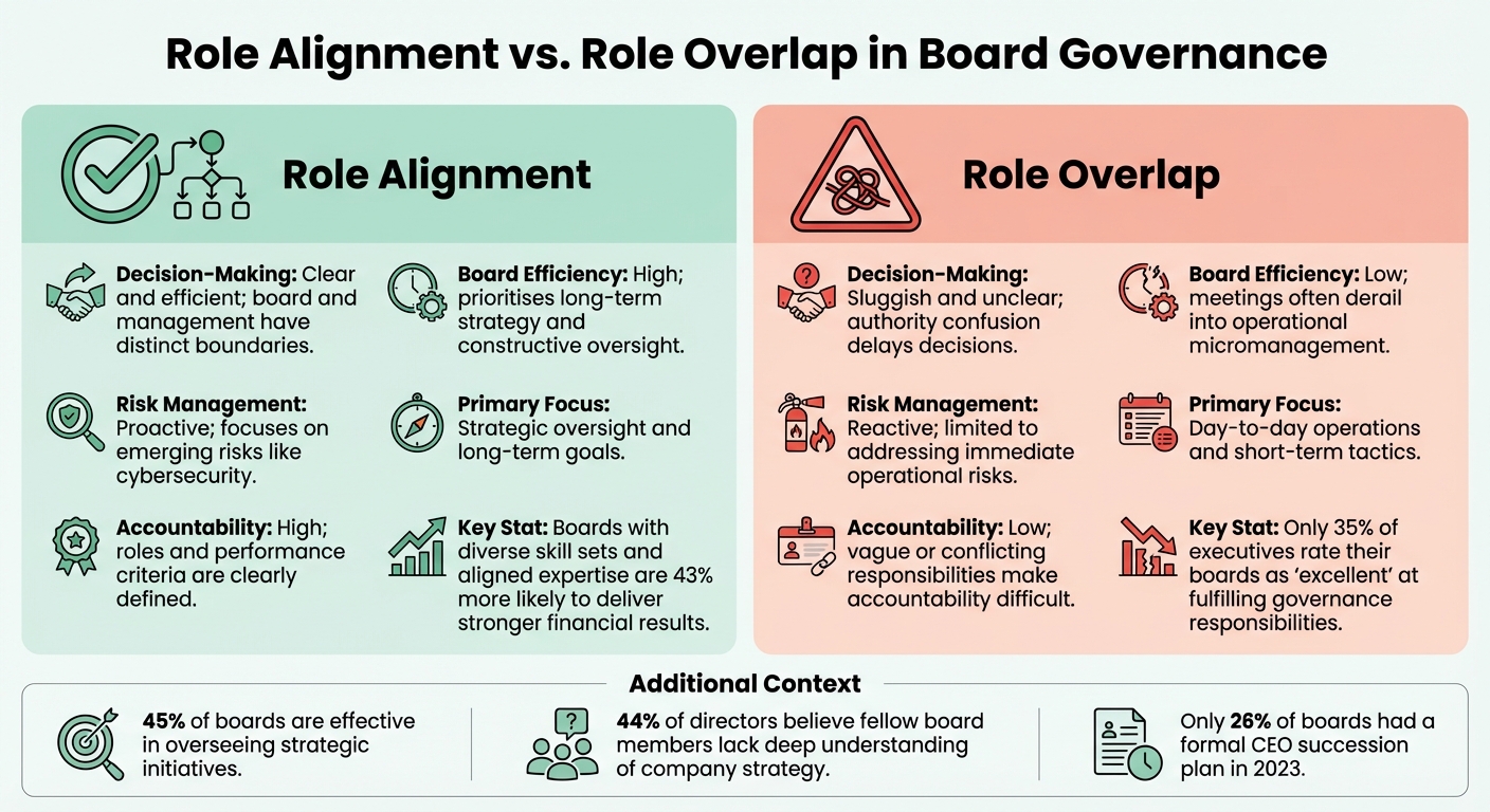 Role Alignment vs. Role Overlap in Boards