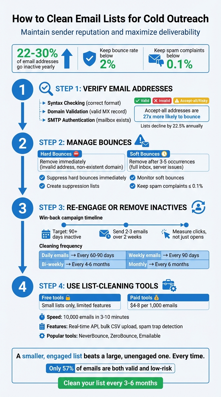 4-Step Email List Cleaning Process for Cold Outreach