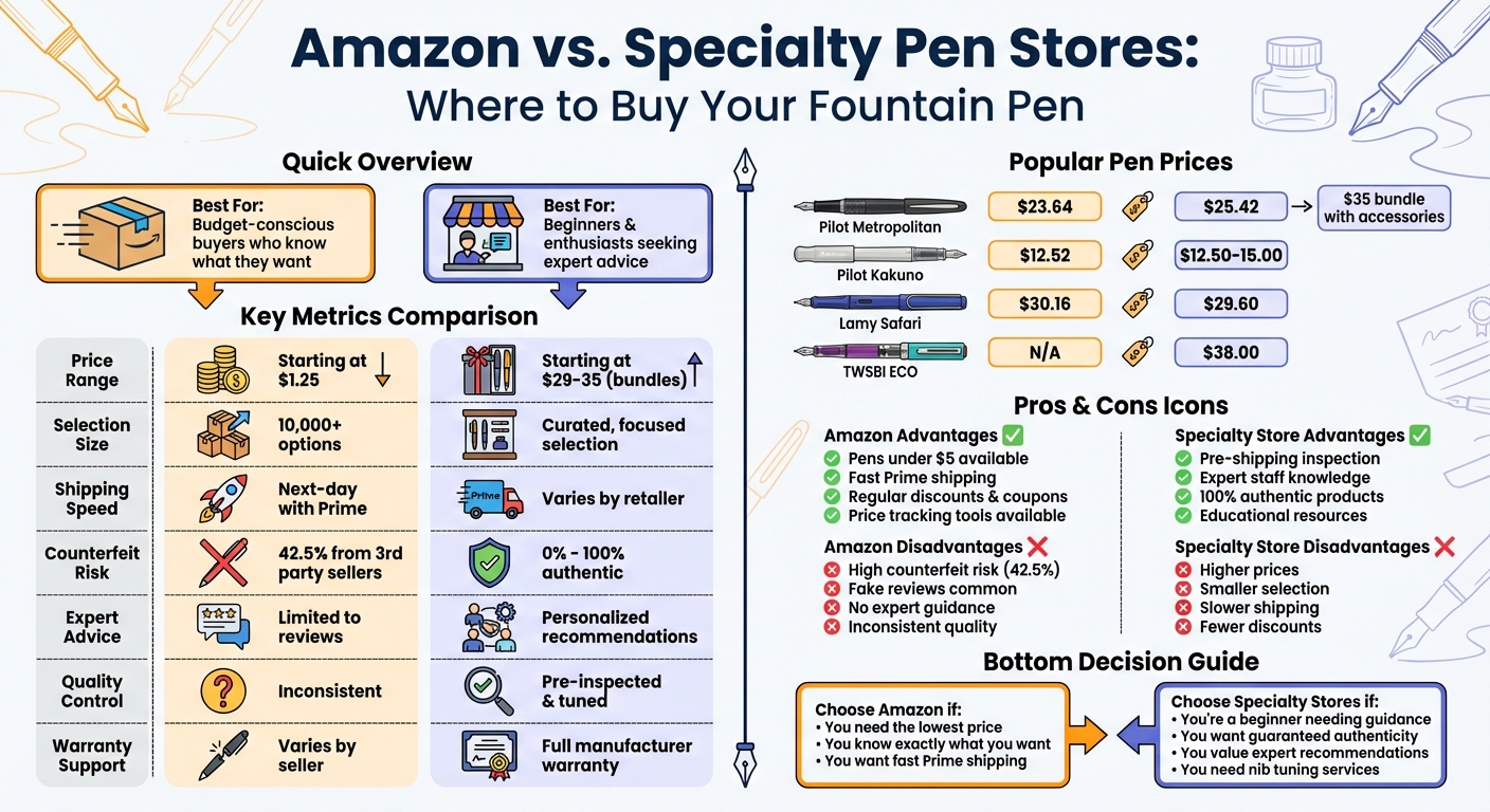 Amazon vs Specialty Pen Stores: Complete Buying Comparison
