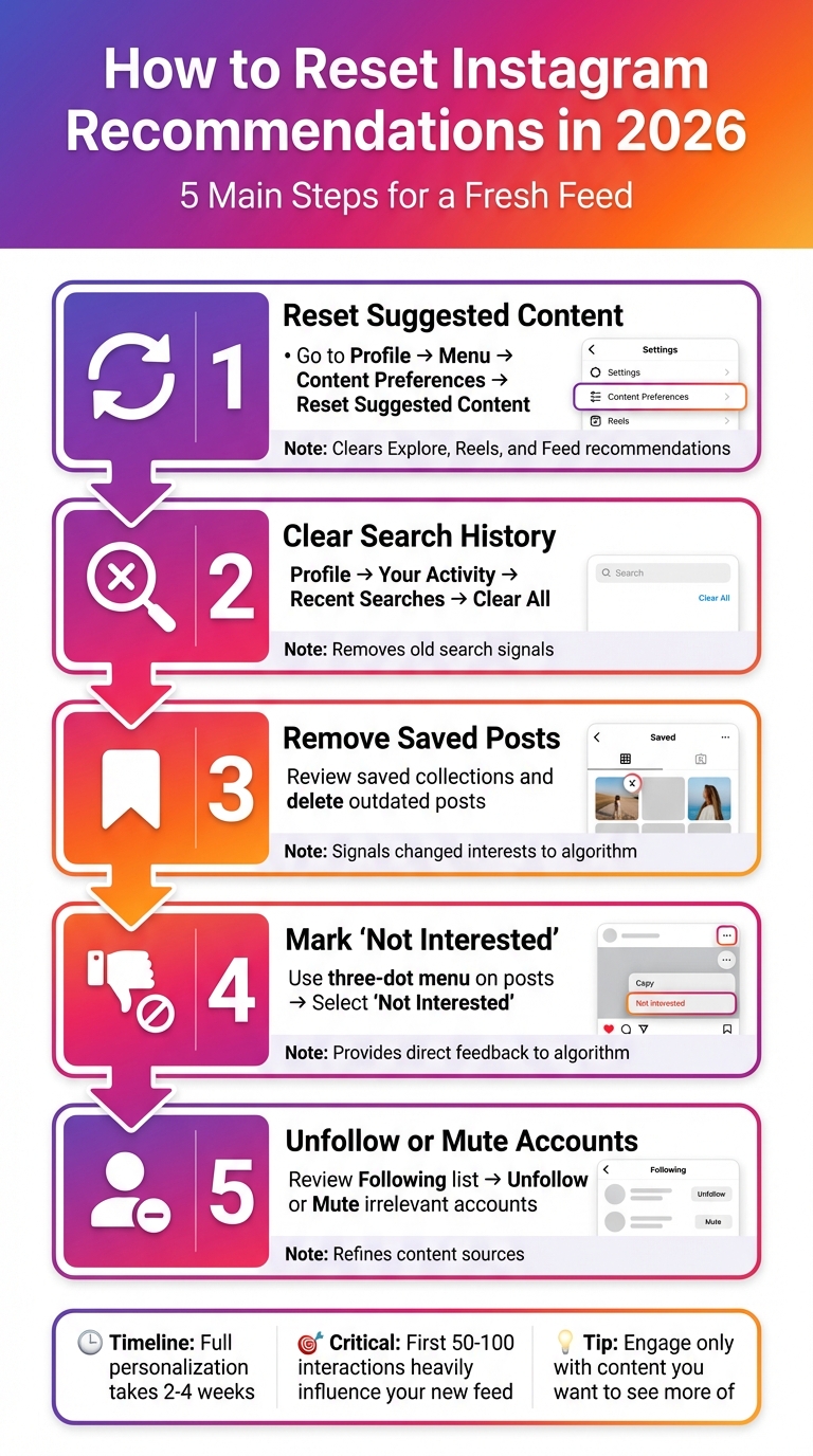 How to Reset Instagram Recommendations: 5-Step Process