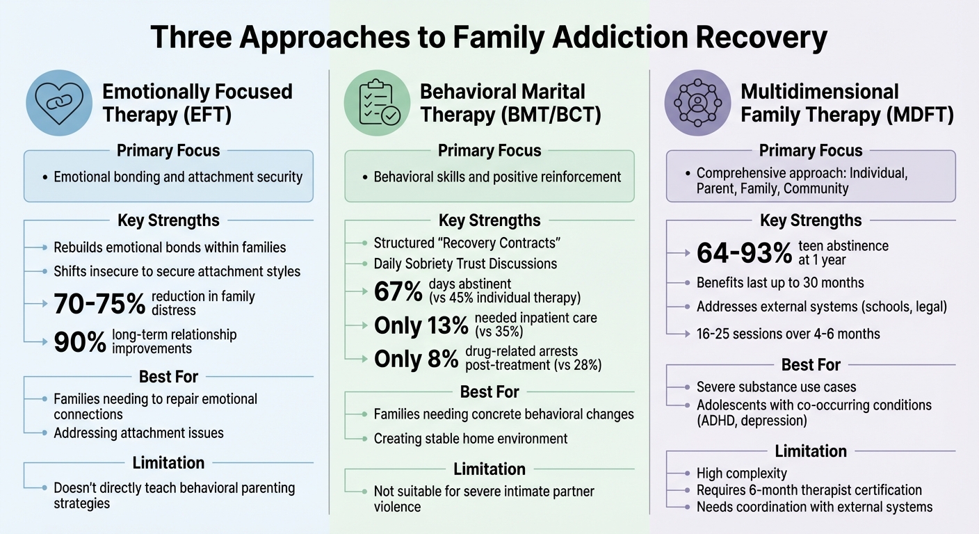 Comparison of EFT, BMT, and MDFT for Addiction Recovery in Families