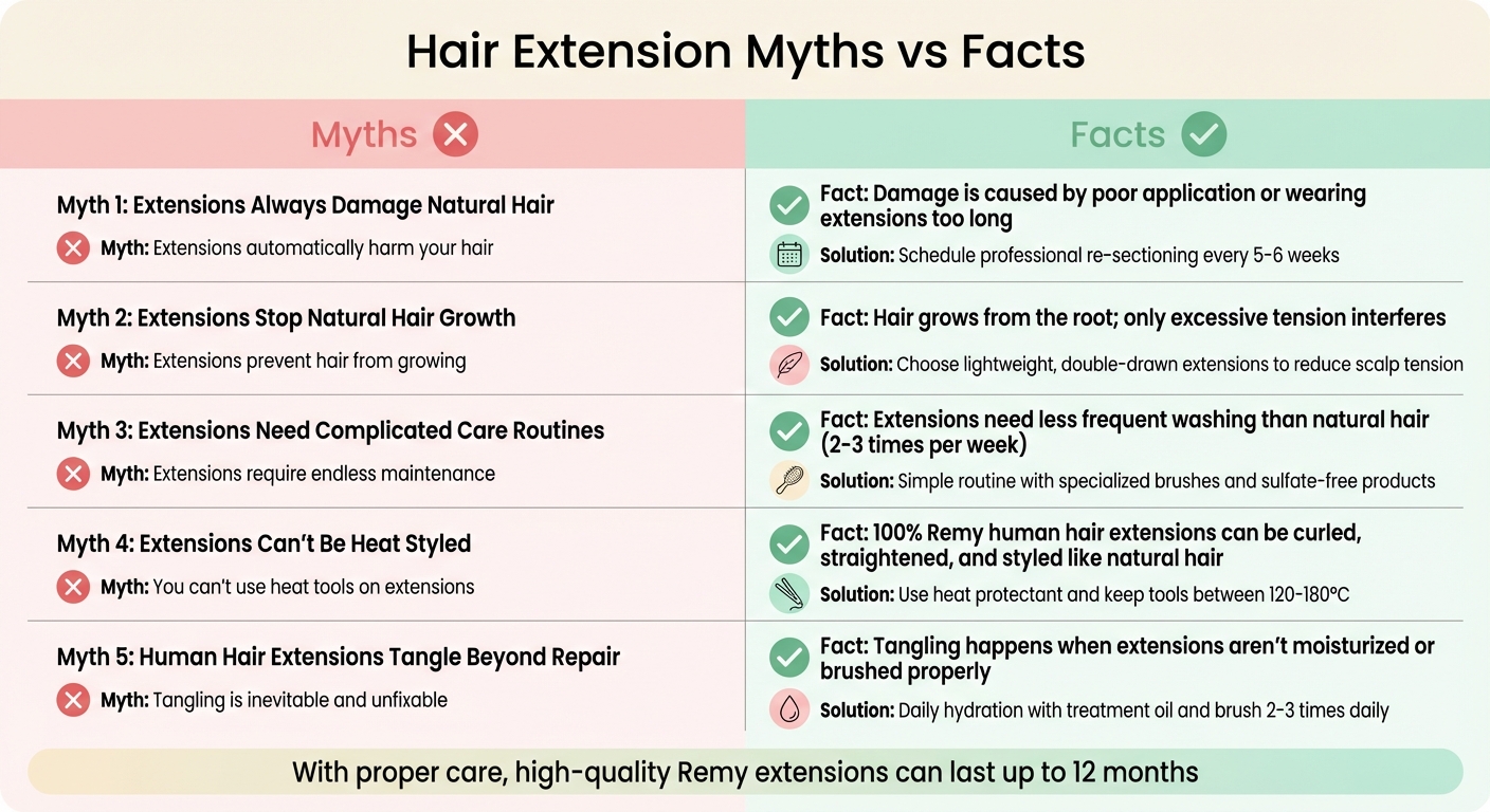 Hair Extension Myths vs Facts: 5 Common Misconceptions Debunked