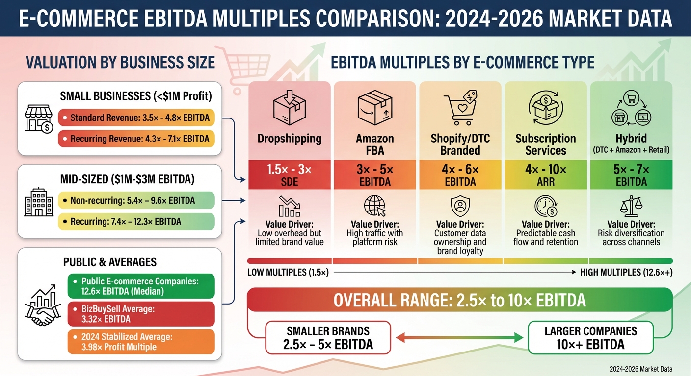 E-commerce Business Valuation Multiples by Type and Size 2024-2026