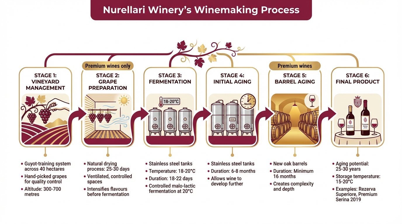 Nurellari Winery winemaking process from grape to bottle