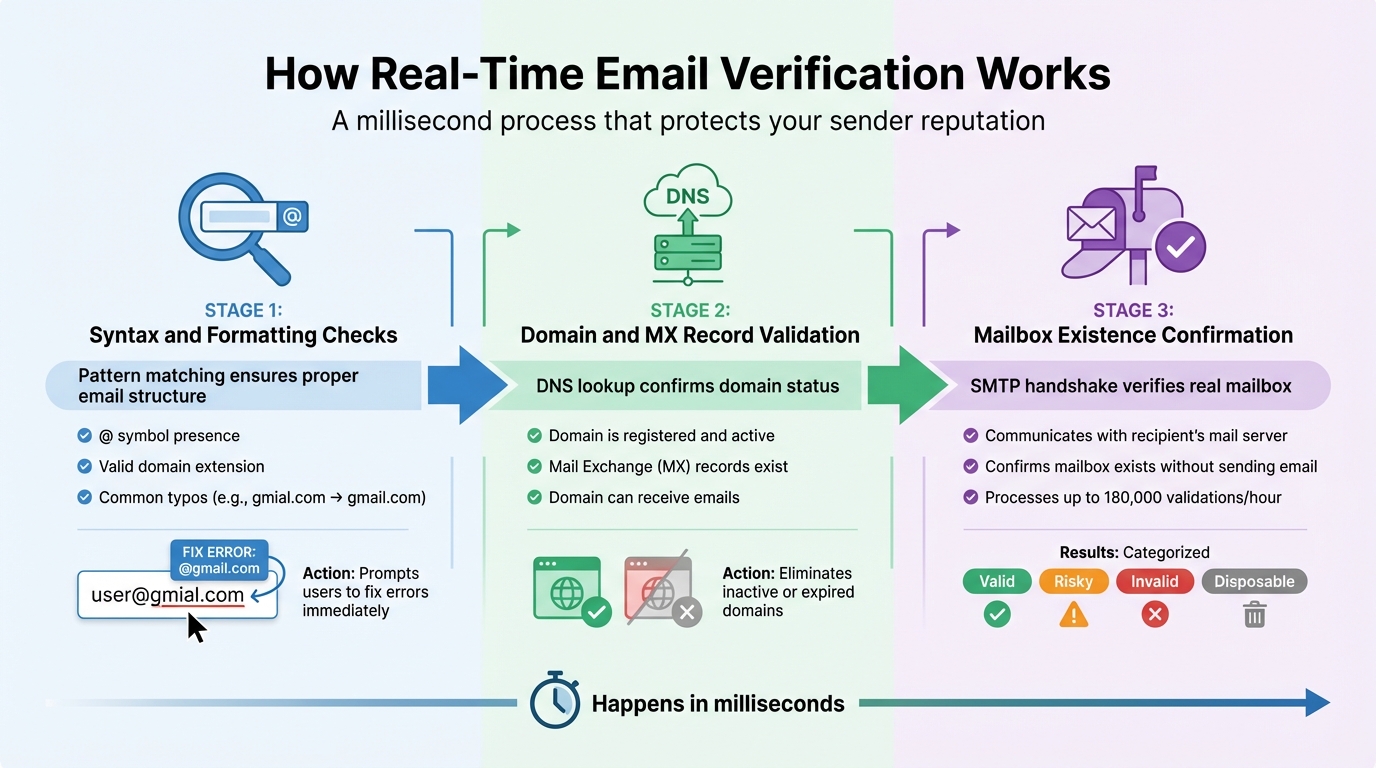 How Real-Time Email Verification Works in 3 Steps