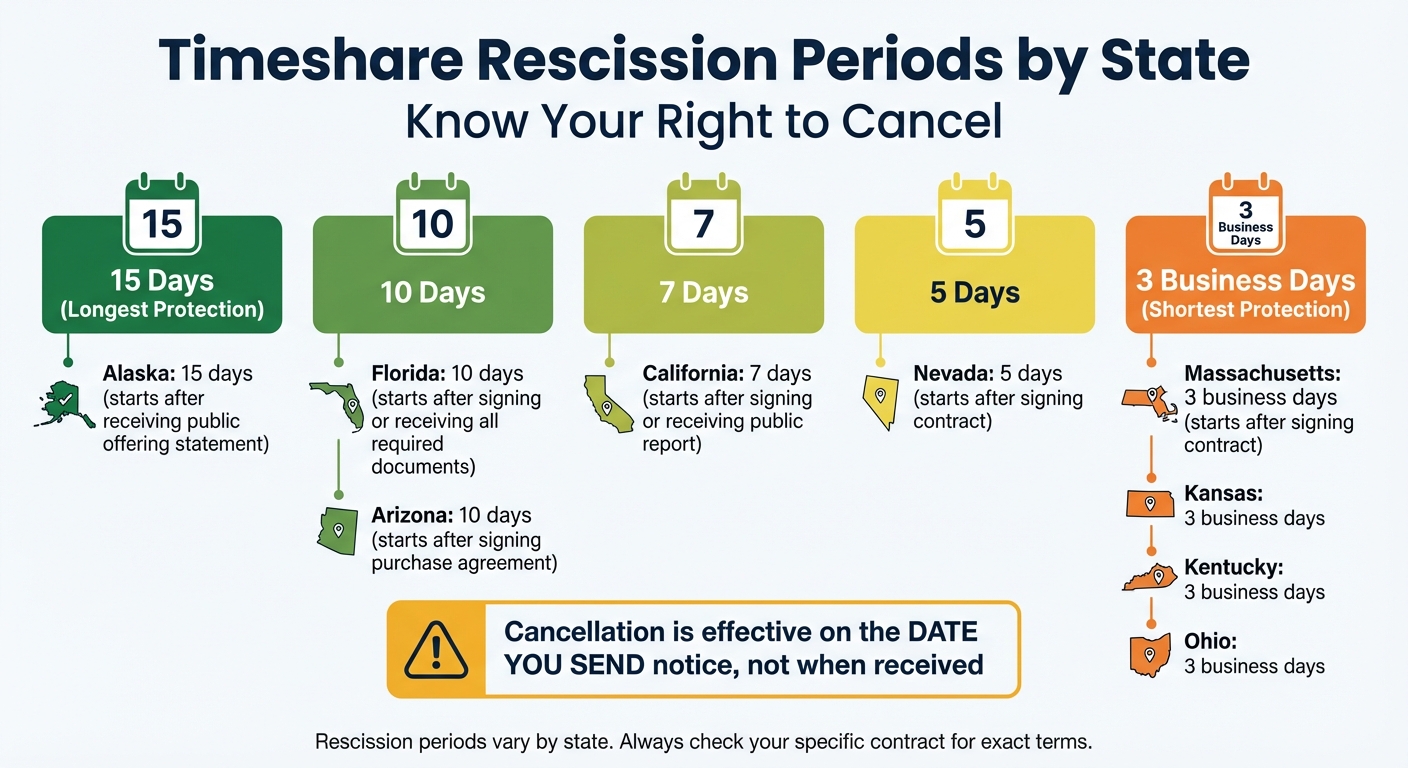 Timeshare Rescission Periods by State: Your Cancellation Rights Timeline