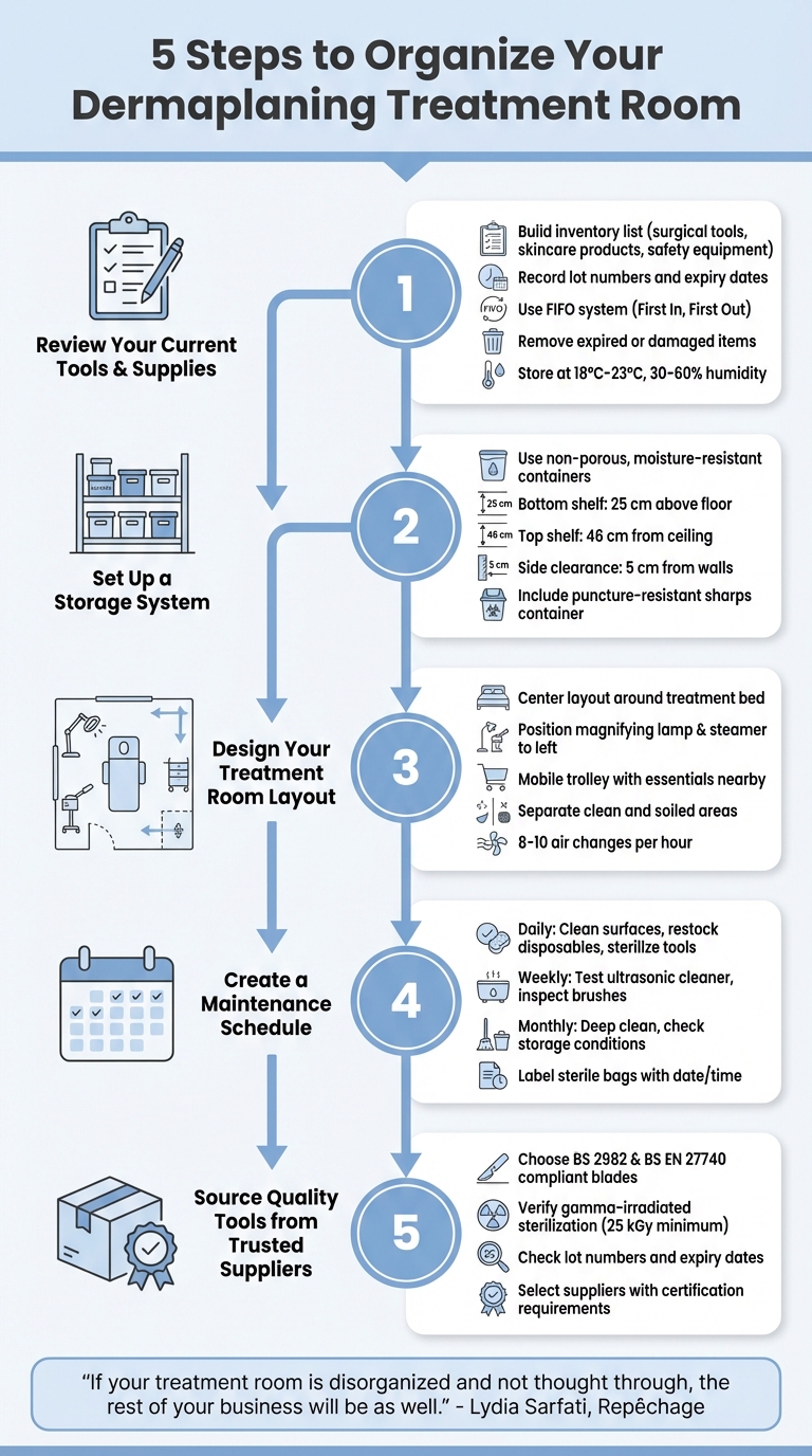 5-Step Guide to Organizing Dermaplaning Treatment Rooms