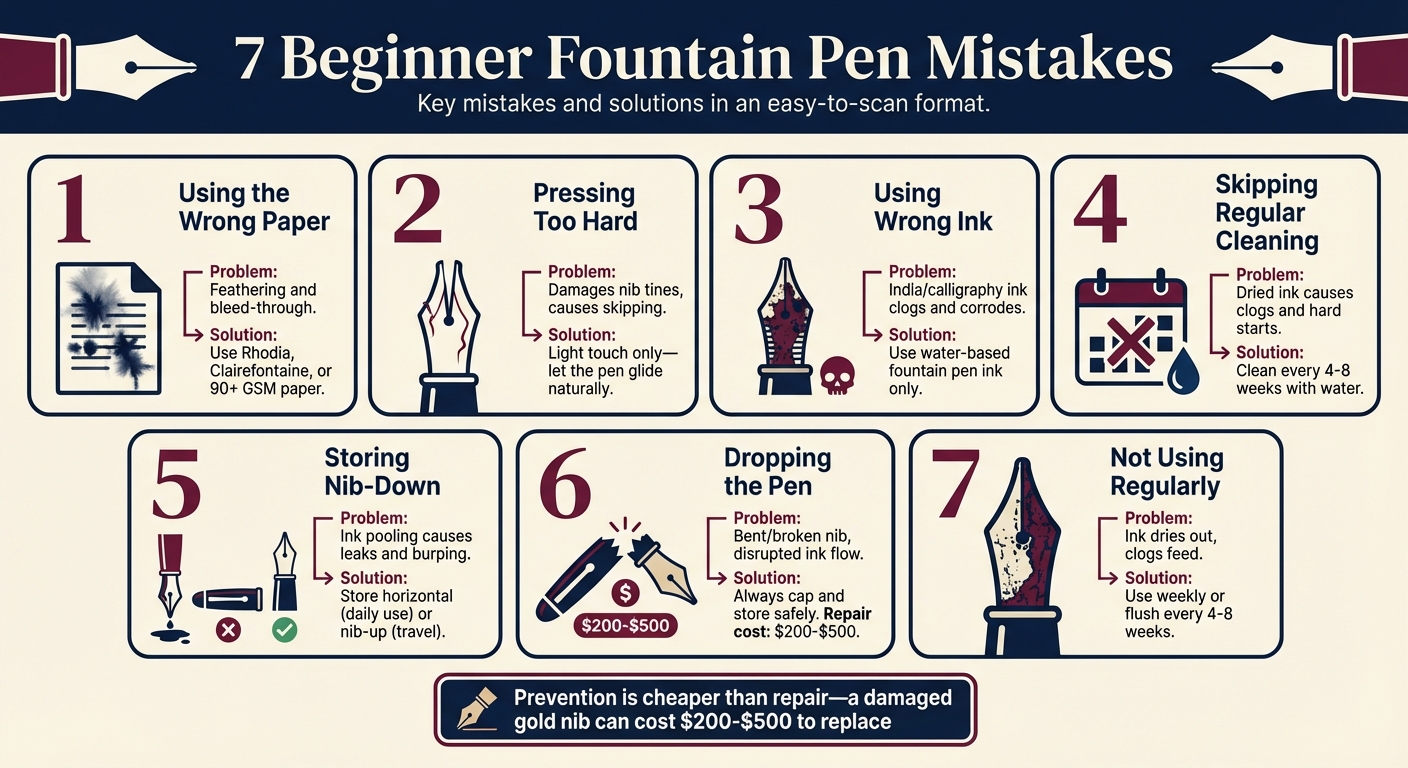 7 Common Fountain Pen Mistakes Beginners Should Avoid