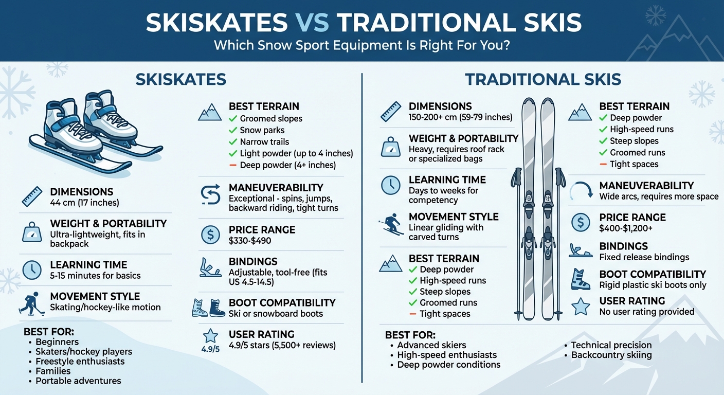 Skiskates vs Traditional Skis: Complete Comparison Guide