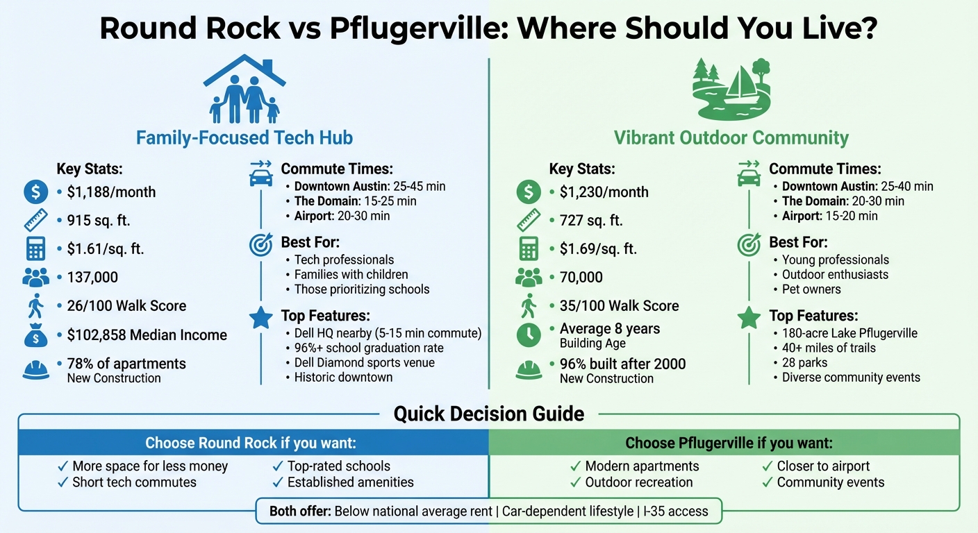 Round Rock vs Pflugerville: North Austin Rental Comparison Chart