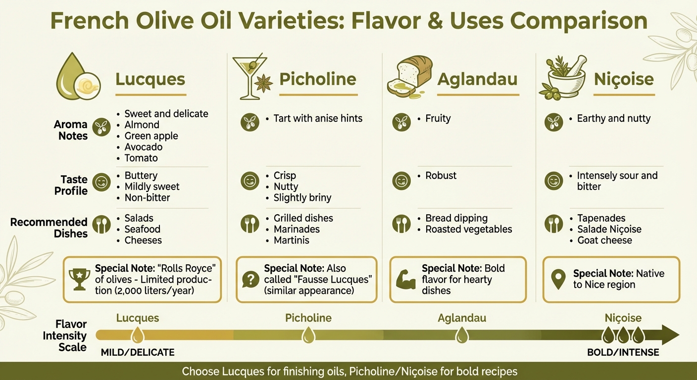 French Olive Oil Varieties Comparison: Lucques vs Picholine vs Niçoise vs Aglandau