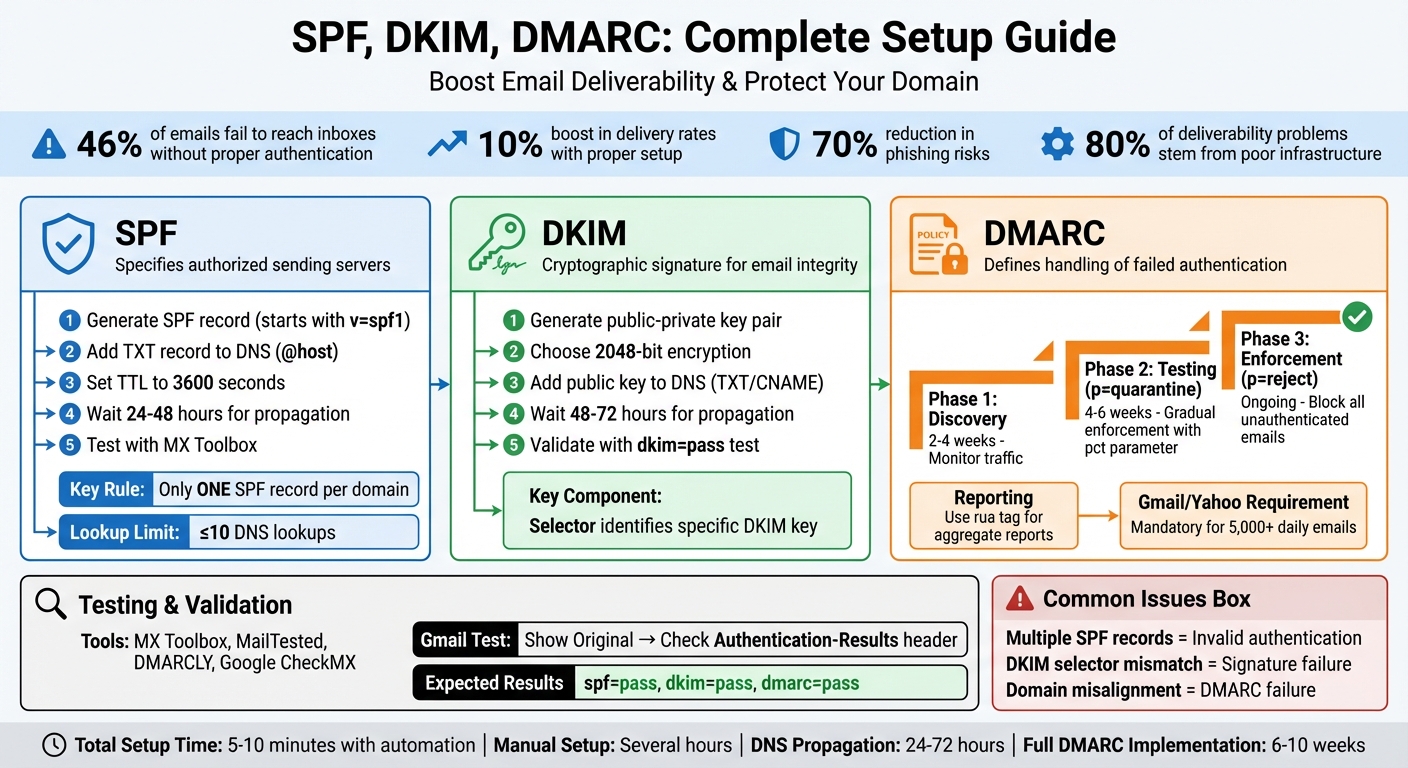 SPF DKIM DMARC Setup Process for Email Authentication
