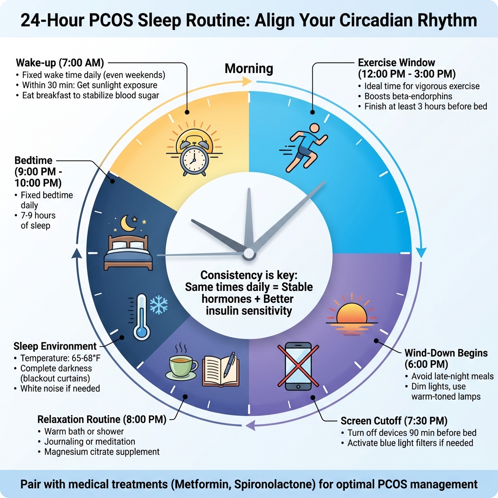 24-Hour PCOS Sleep Routine: Circadian Rhythm Optimization Guide
