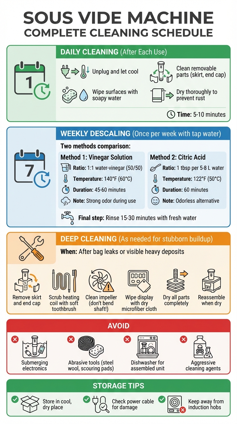 Complete Sous Vide Machine Cleaning Schedule: Daily, Weekly, and Deep Clean Steps