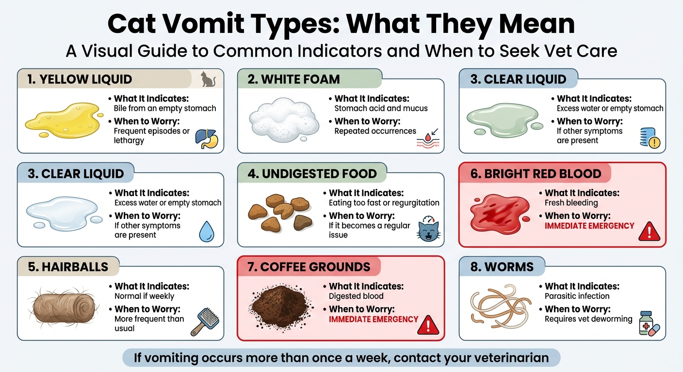 Cat Vomit Types Guide: What Colors and Textures Mean for Your Cat's Health