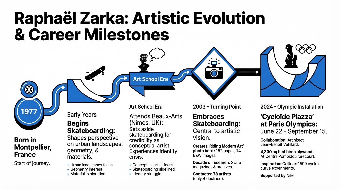 Raphaël Zarka's Artistic Journey: From Skateboarding to Modern Art