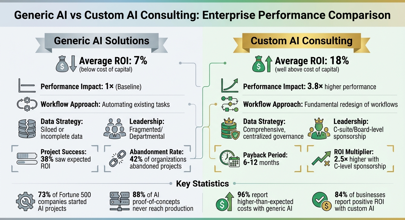 Generic AI vs Custom AI Consulting: ROI and Performance Comparison