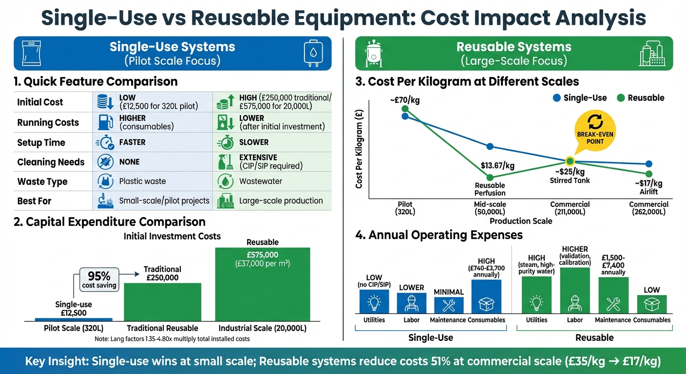 Single-Use vs Reusable Equipment Cost Comparison for Cultivated Meat Production