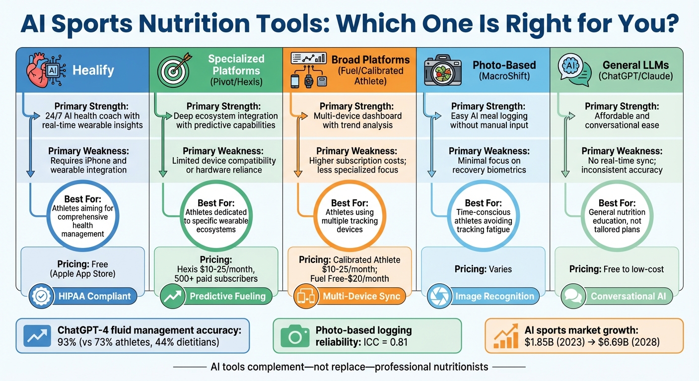 AI Sports Nutrition Tools Comparison: Features, Pricing, and Best Use Cases