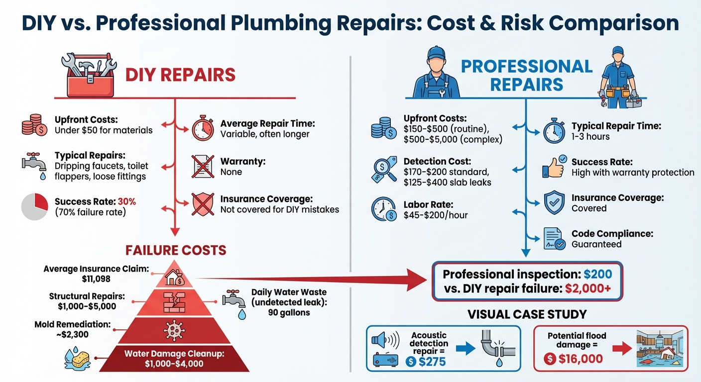 DIY vs Professional Plumbing Repair Costs and Success Rates Comparison