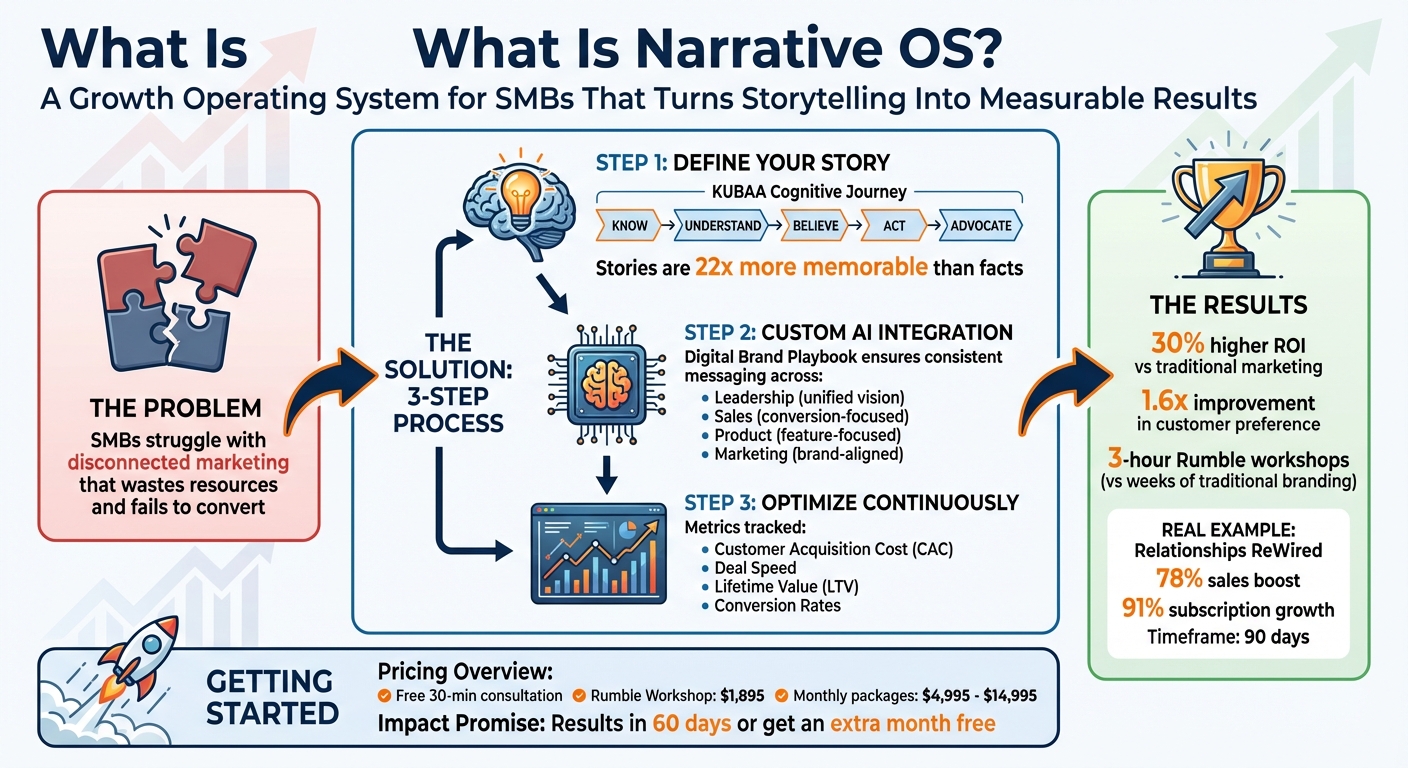 How Narrative OS Works: 3-Step Growth Operating System for SMBs