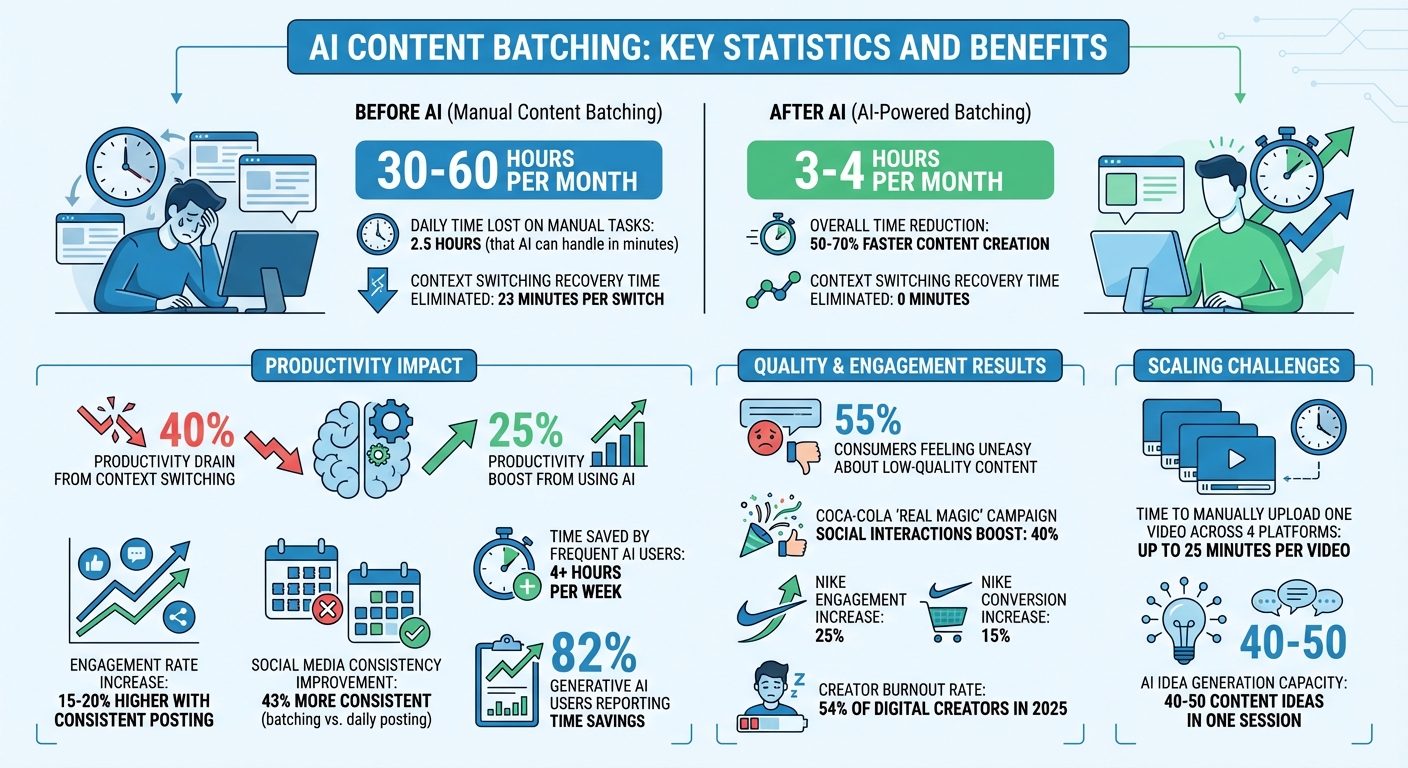 AI Content Batching Statistics: Time Savings and Productivity Gains