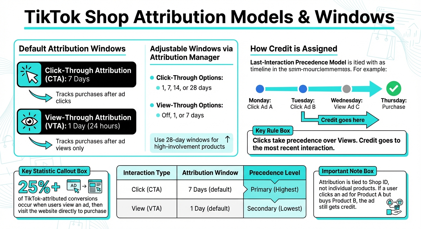 TikTok Shop Attribution Models: Click vs View Tracking Windows