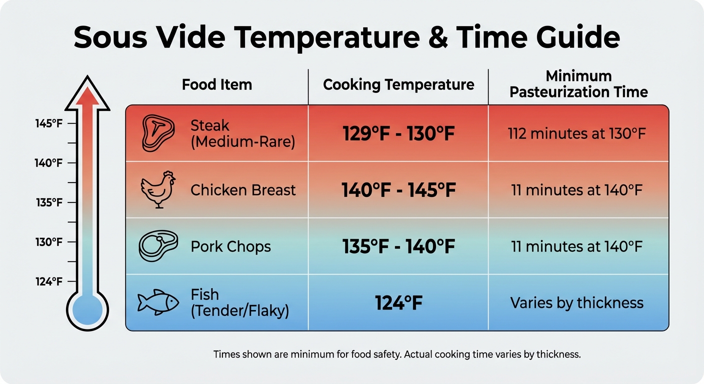 Sous Vide Temperature and Time Guide for Meal Prep