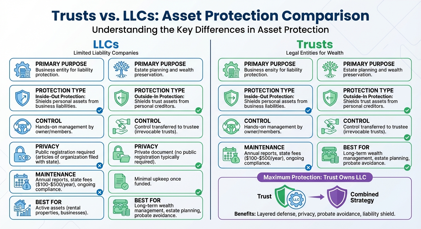 Trusts vs LLCs: Asset Protection Comparison Guide