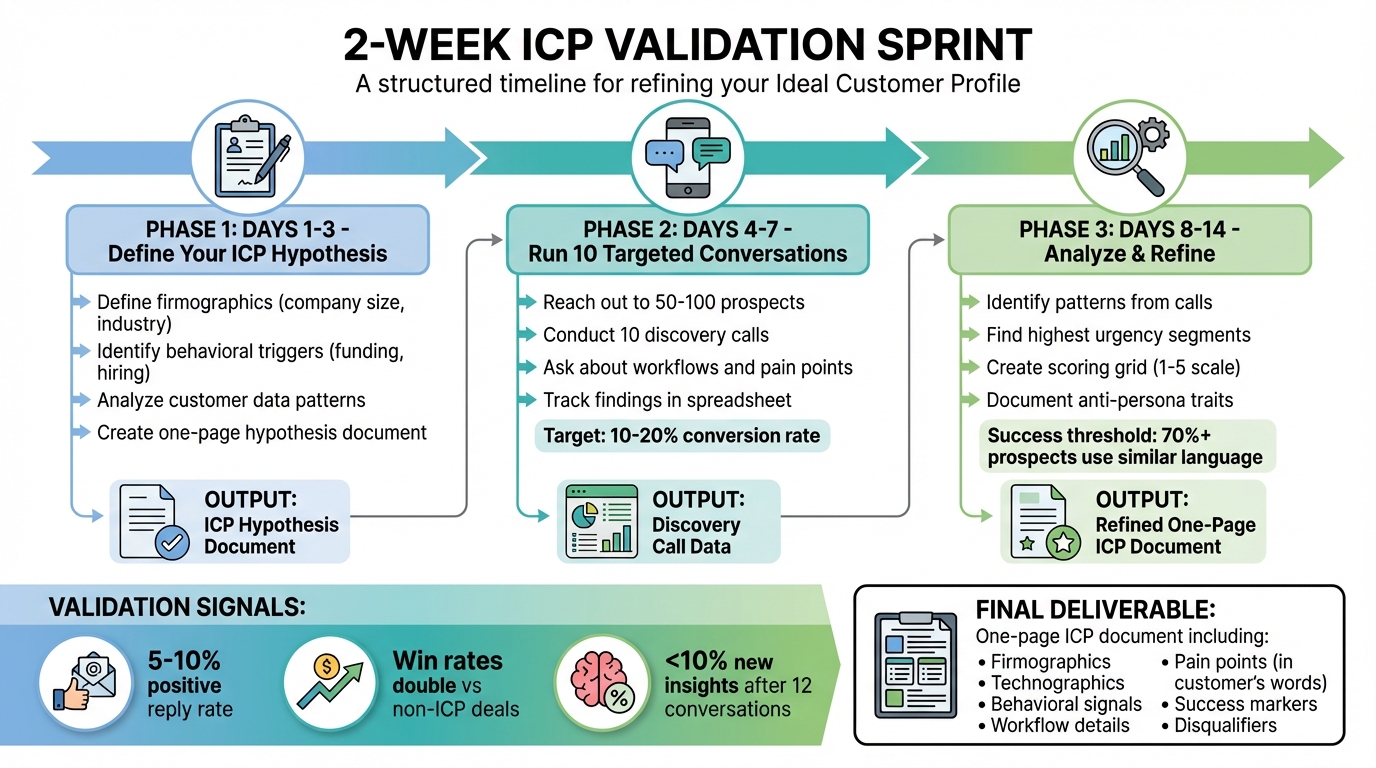 2-Week ICP Validation Sprint Timeline
