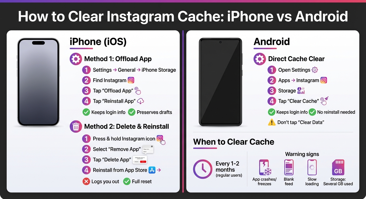 How to Clear Instagram Cache on iPhone vs Android: Step-by-Step Comparison