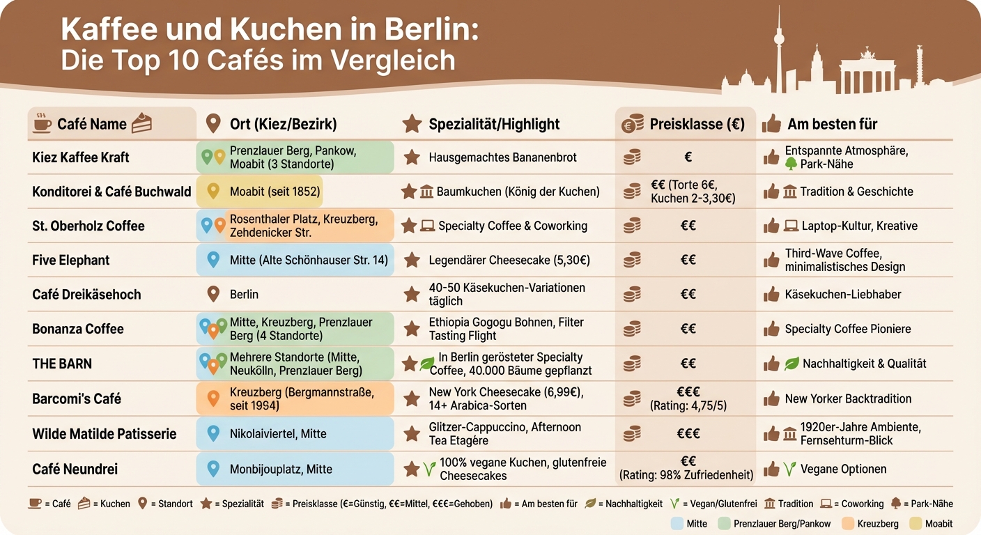Berlin Café Guide: Top 10 Coffee and Cake Spots Compared