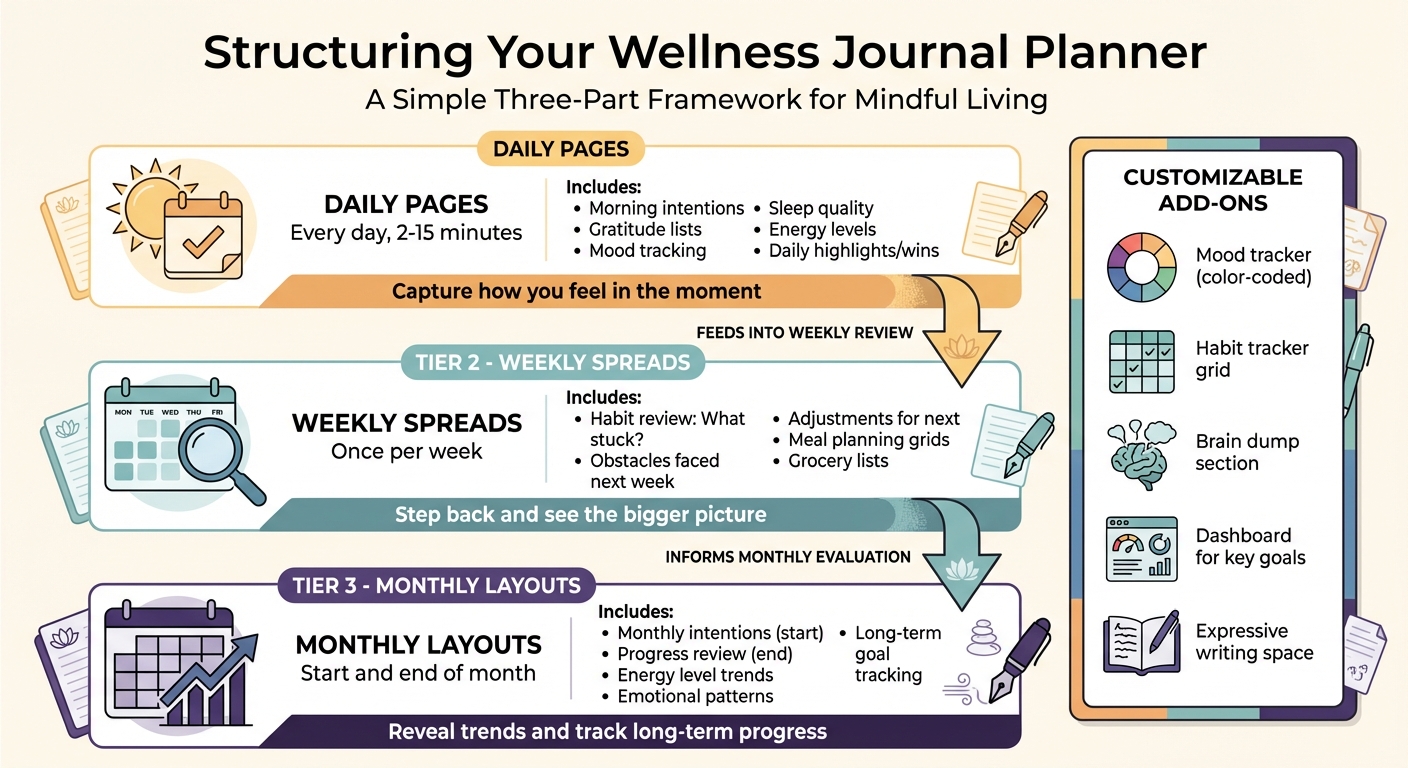 How to Structure Your Wellness Journal Planner: Daily, Weekly, and Monthly Layout Guide