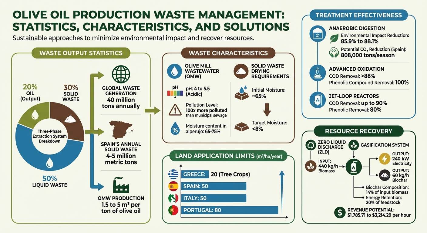 Olive Oil Production Waste Statistics and Treatment Methods