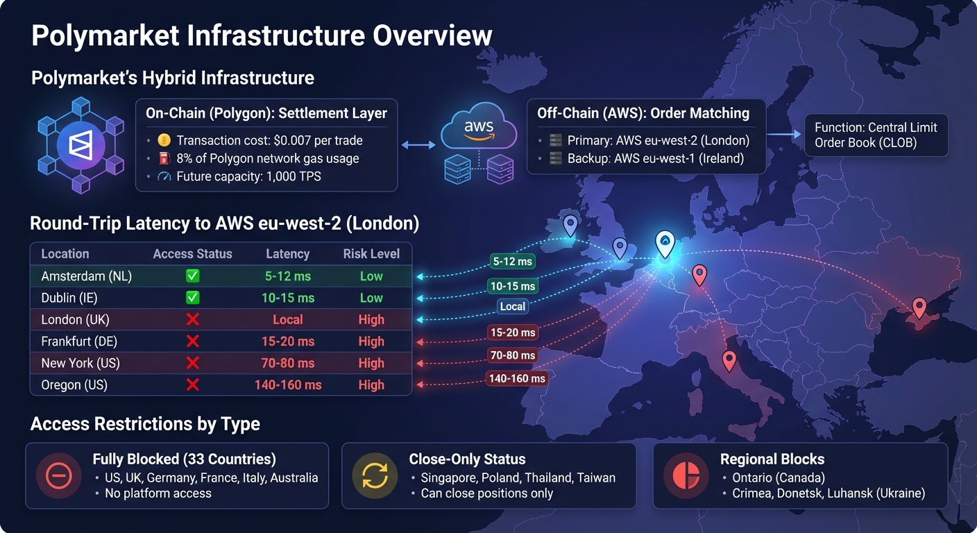 Polymarket Server Locations: Latency Comparison and Geo-Restrictions Map
