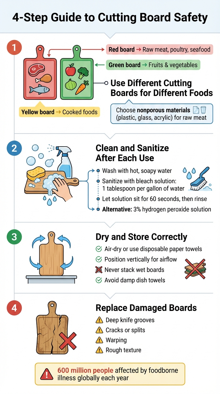 4-Step Guide to Cutting Board Safety and Cross-Contamination Prevention