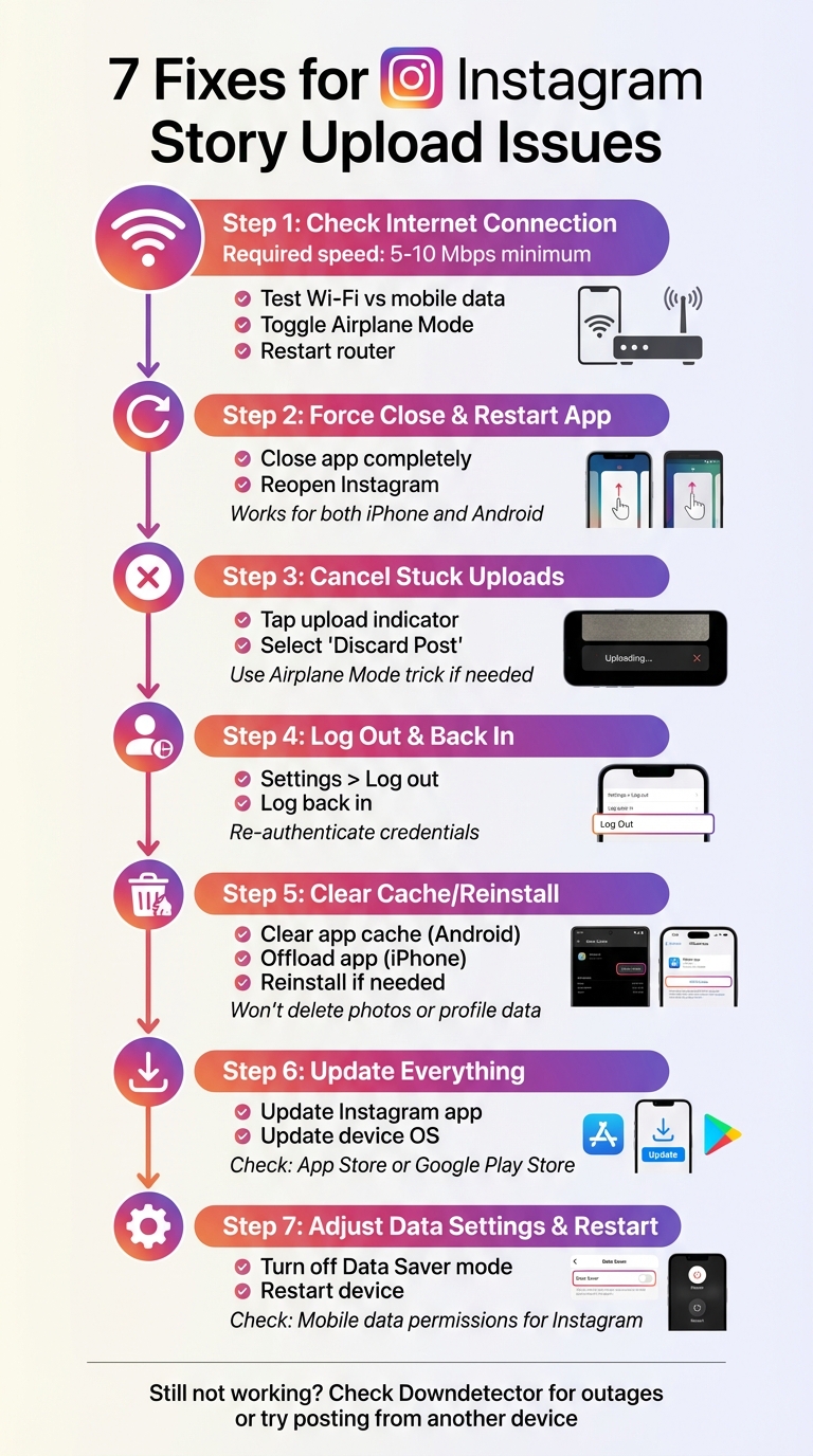 7 Fixes for Instagram Story Upload Issues - Troubleshooting Guide