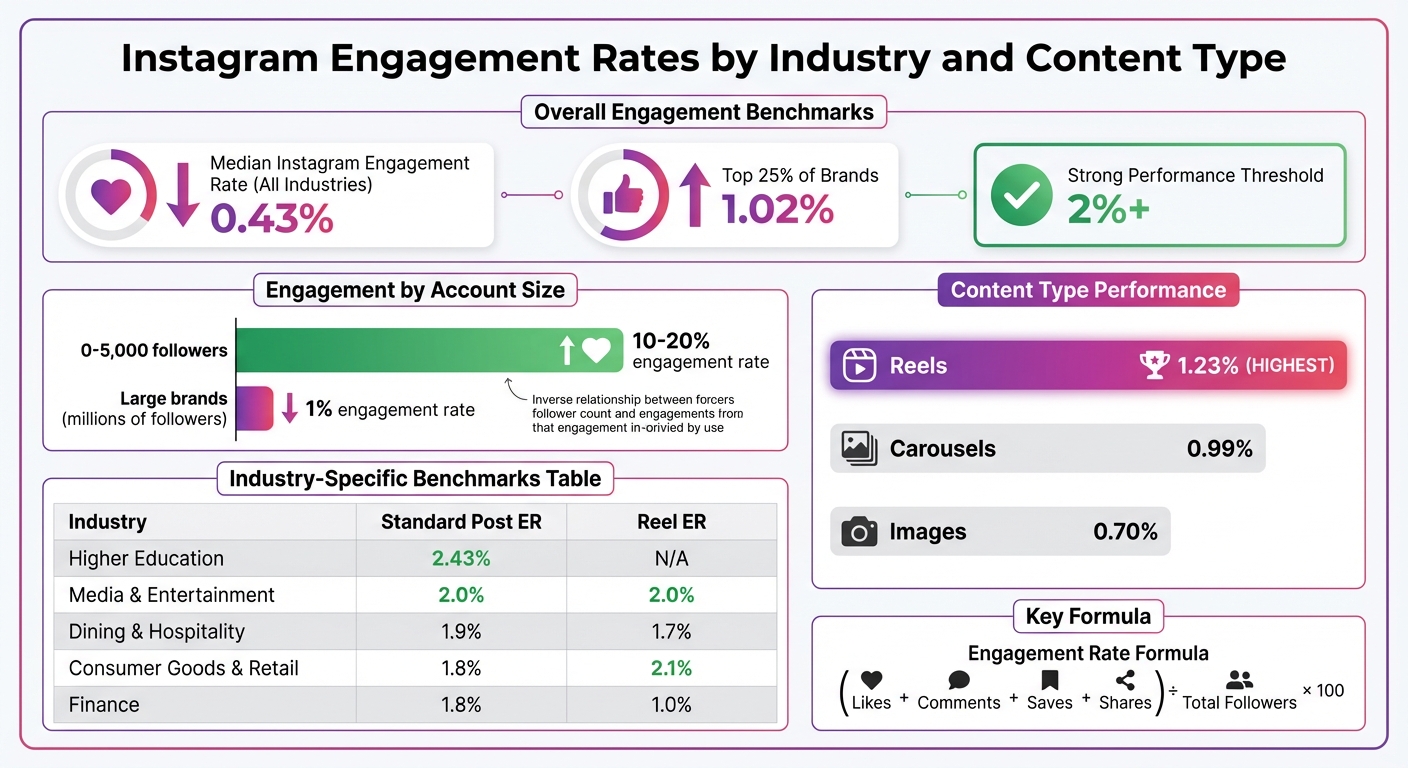 Instagram Engagement Rates by Industry and Content Type 2025