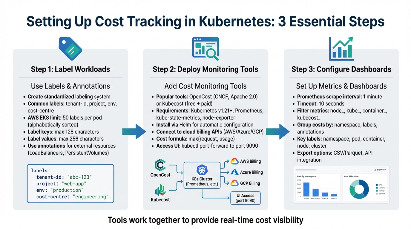 3-Step Process for Setting Up Kubernetes Cost Tracking in Multi-Tenant Clusters