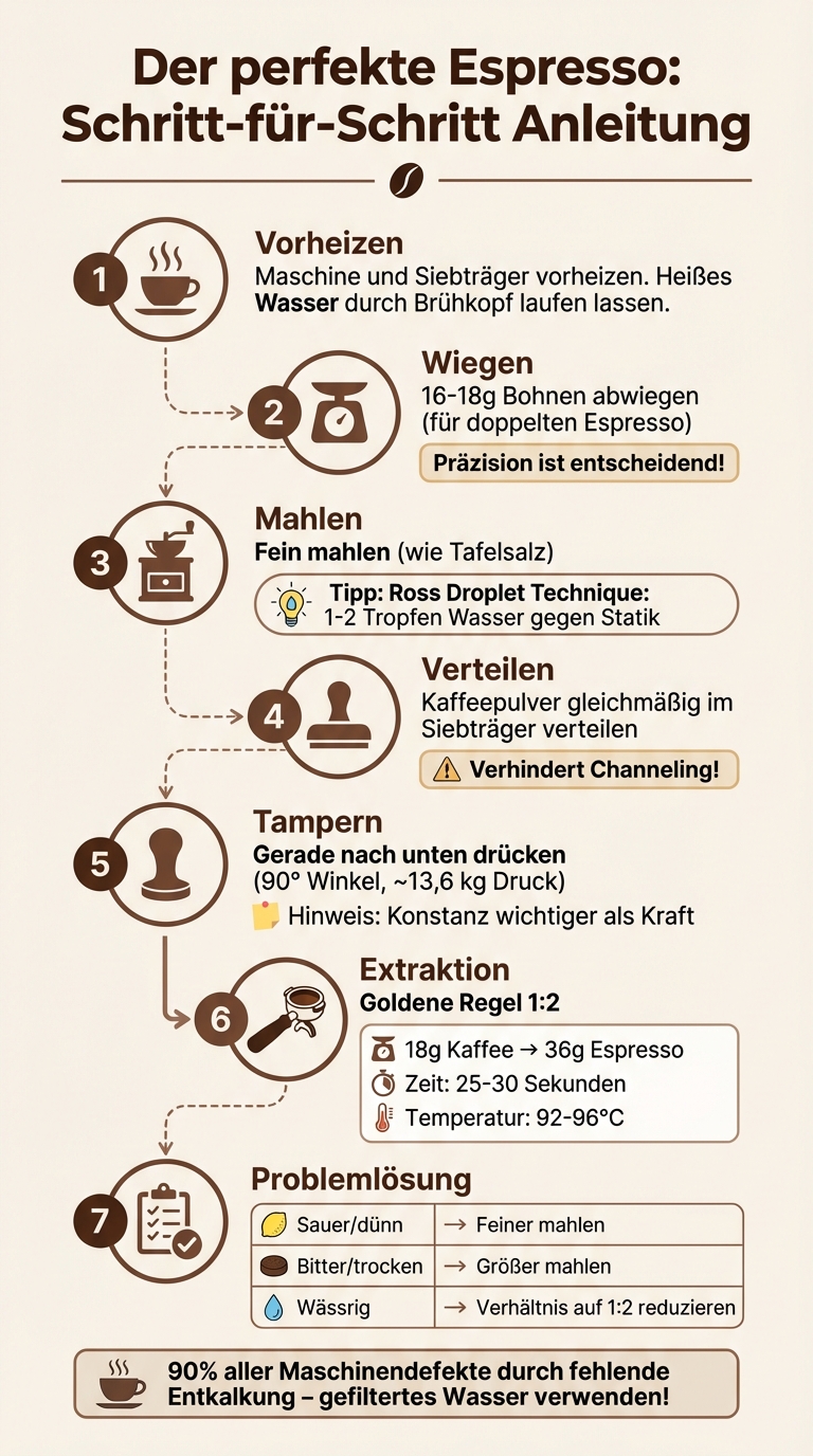 Perfekten Espresso zu Hause zubereiten: 7 Schritte Anleitung