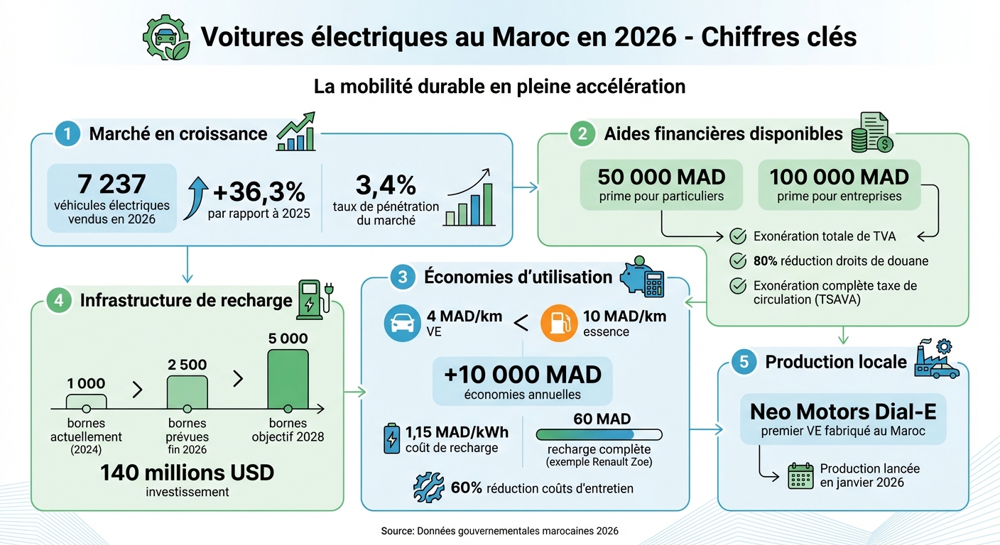 Aides financières et économies pour véhicules électriques au Maroc 2026