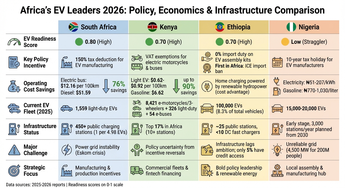 Africa EV Adoption 2026: Country Comparison of Policies, Costs, and Infrastructure