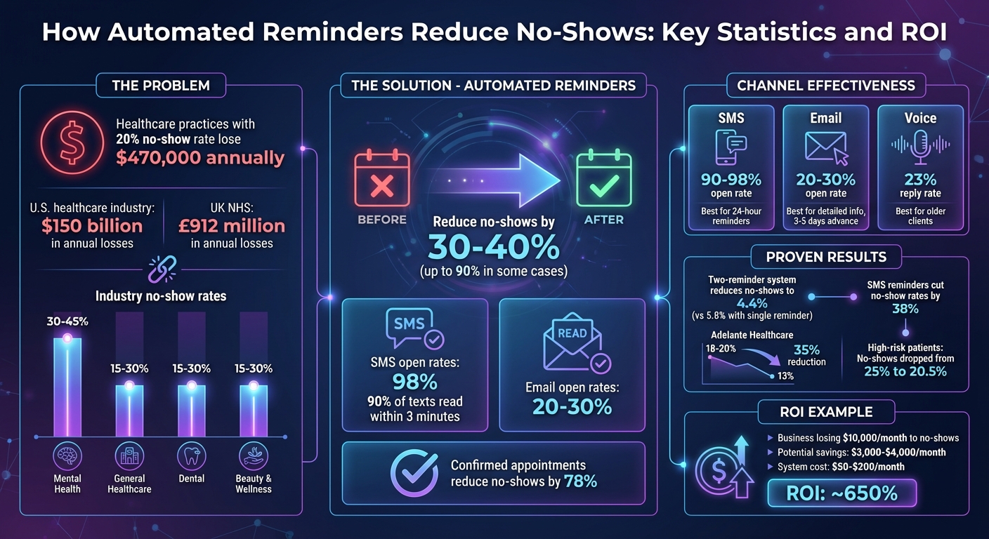 How Automated Reminders Reduce No-Shows: Key Statistics and ROI