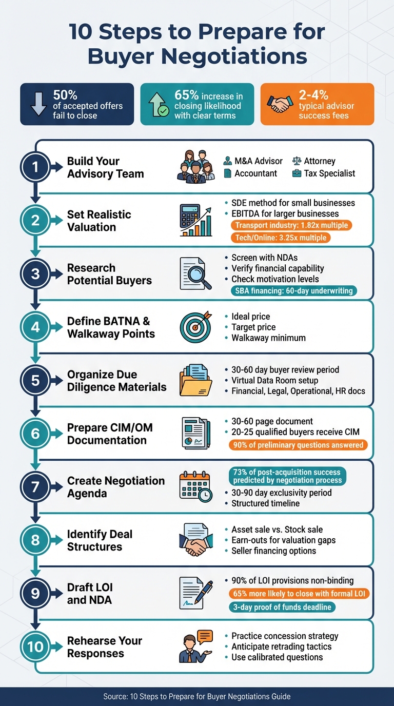 10 Essential Steps to Prepare for Business Sale Negotiations