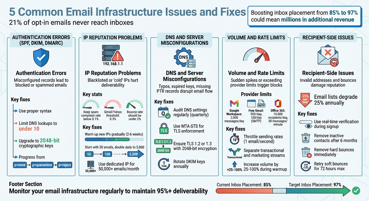 5 Common Email Infrastructure Issues: Problems and Solutions